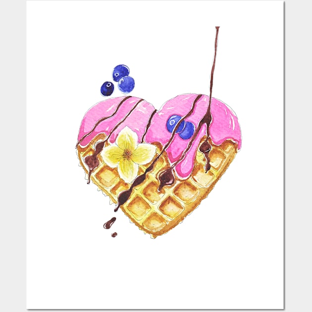 Waffle heart with icing and chocolate toping Wall Art by Wolshebnaja